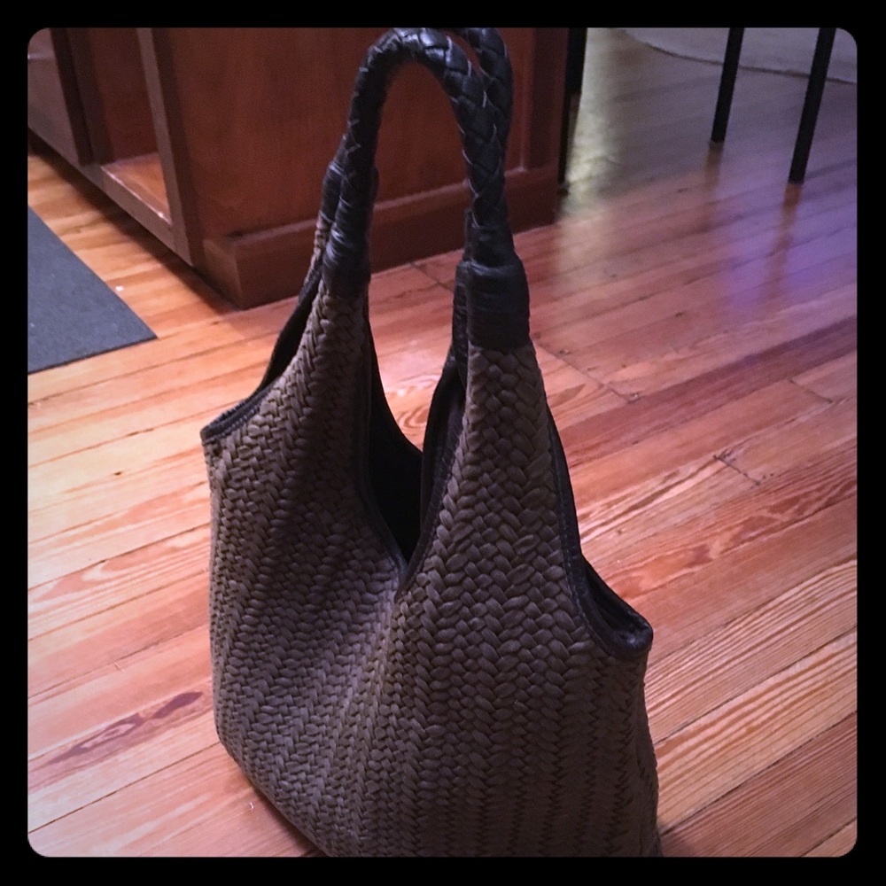 BANANA REPUBLIC Choc Brown Woven Hobo/Shoulder Bag